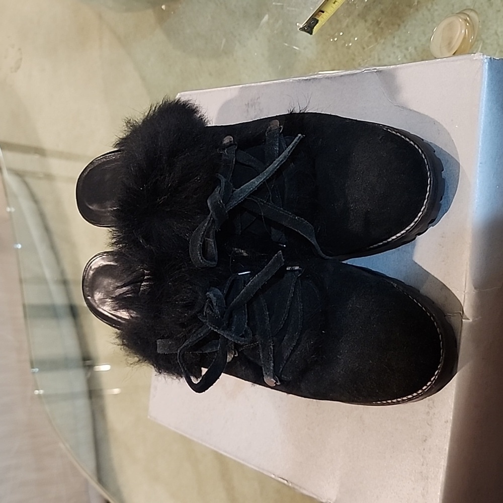 Coach suede and fur booties